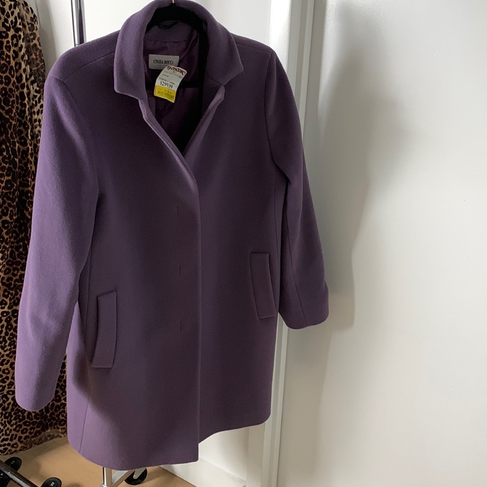Never worn purple straight down coat